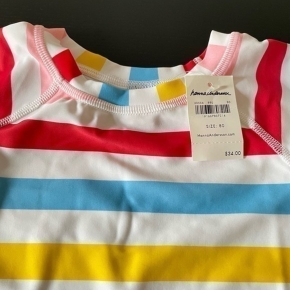 Hanna Andersson NWT Girls Long Sleeve Rash Guard. Size 18-24 M - Picture 2 of 4